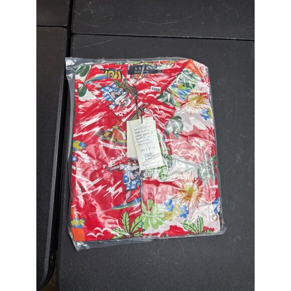 Mens Tropical Hawaiian Shirt Surfing Print Button-Down Collar XXL Machine Washab - Picture 4 of 9